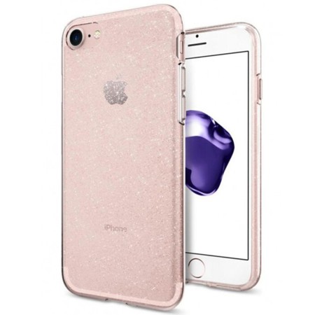 Huse pentru iPhone 7 - Spigen Liquid Crystal Glitter - Rose Quartz