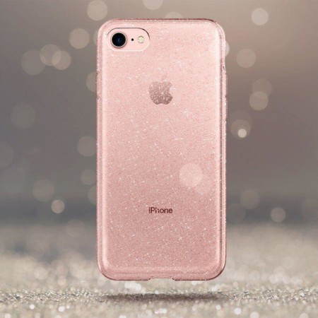 Huse pentru iPhone 7 - Spigen Liquid Crystal Glitter - Rose Quartz