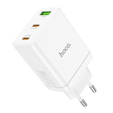 Incarcator pentru Priza USB, 2x Type-C, PD35W - Hoco Start (N33) - White