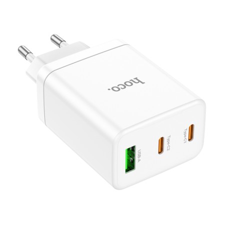 Incarcator pentru Priza USB, 2x Type-C, PD35W - Hoco Start (N33) - White