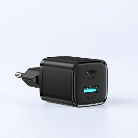 JoyRoom - Wall Charger (L-QP207) - Type-C PD20W, USB QC3.0, Fast Charging - Black