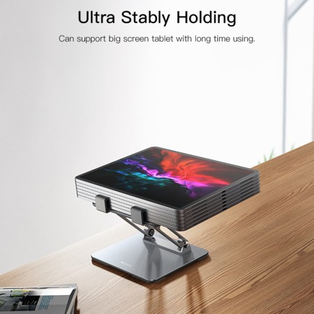 Yesido - Desk Holder (C185) - Foldable Design, Anti-Slip Silicone, for Phone, Tablet 4.5 - 13" - Silver