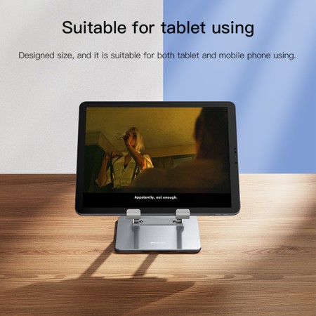 Yesido - Desk Holder (C185) - Foldable Design, Anti-Slip Silicone, for Phone, Tablet 4.5 - 13" - Silver