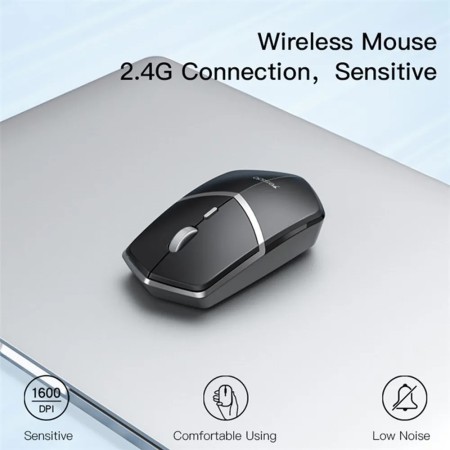 Yesido - Wireless Mouse (KB16) - 2.4G Connection, 1600DPI, Low Noise - Black