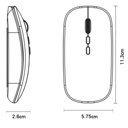 Yesido - Wireless Mouse (KB15) - 800/1200/1600DPI, 2.4G Connection - Silver