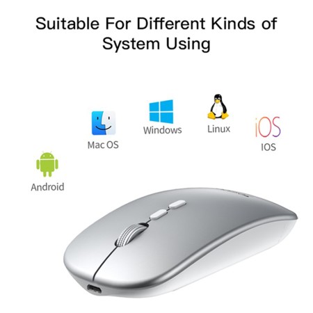 Yesido - Wireless Mouse (KB15) - 800/1200/1600DPI, 2.4G Connection - Silver