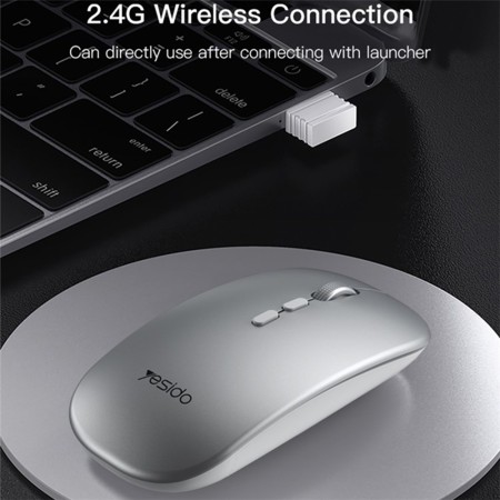 Yesido - Wireless Mouse (KB15) - 800/1200/1600DPI, 2.4G Connection - Silver