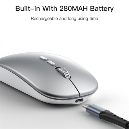 Yesido - Wireless Mouse (KB15) - 800/1200/1600DPI, 2.4G Connection - Silver