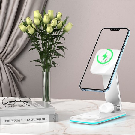 Yesido - Wireless Charging Station 3in1 (DS17) - for iPhone, Apple Watch, AirPods, 15W - White