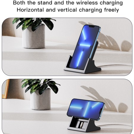 Yesido - Wireless Charger (DS15) - for Phone, Horizontal and Vertical Charging, 15W - Black