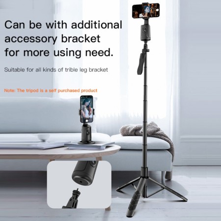 Yesido - Selfie Stick (SF15) - Intelligent Face Recognition, 360° Rotation - Black