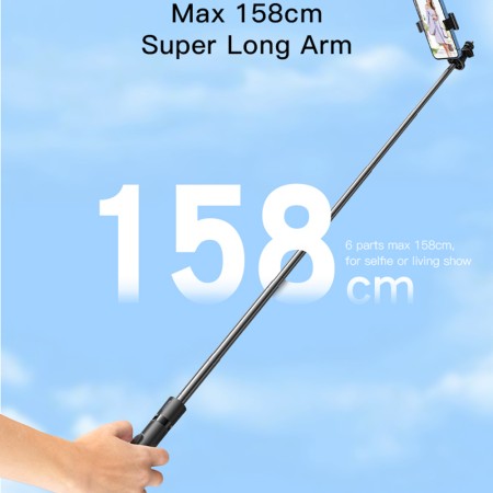 Yesido - Selfie Stick (SF13) - Stable, Adjustable, 360° Rotation, Remote Controller, Screw 1/4 Compatible - Black