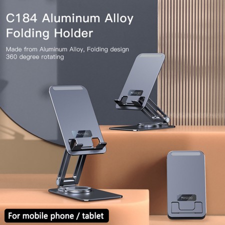 Yesido - Desk Holder (C184) - for Phone, Tablet, Foldable, Aluminum Alloy - Grey