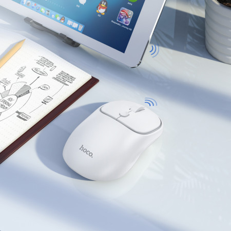 Mouse Wireless Hoco 2.4G, 1600 DPI Royal, Space White
