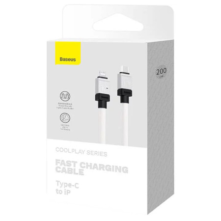 Cablu de Date USB-C la Lightning Incarcare Rapida, 20W, 2m Baseus CoolPlay, White