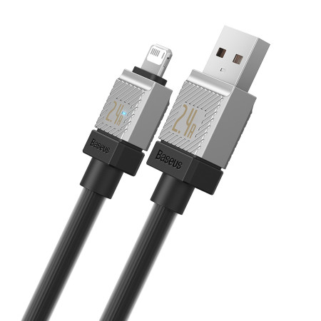 Cablu de Date USB la Lightning Incarcare rapida, 2.4A, 2m Baseus CoolPlay, Black