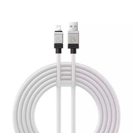 Cablu de Date USB la Lightning Incarcare Rapida, 2.4A, 2m Baseus CoolPlay, White