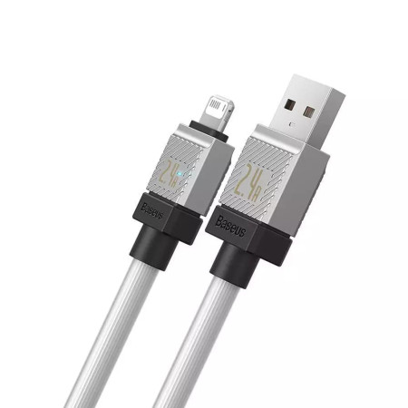 Cablu de Date USB la Lightning Incarcare Rapida, 2.4A, 2m Baseus CoolPlay, White