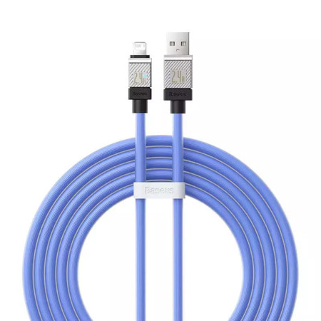 Cablu de Date USB la Lightning Incarcare rapida, 2.4A, 2m Baseus CoolPlay, Blue