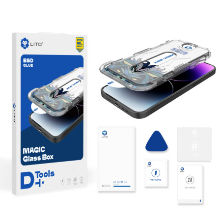 Folie pentru iPhone X / XS Lito Magic Glass Box D+ Tools, Clear