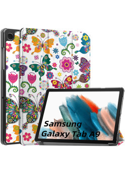 Husa tableta compatibila Samsung Galaxy Tab A9, FoldPro cu Microfibra, Auto Sleep/Wake, Butterfly