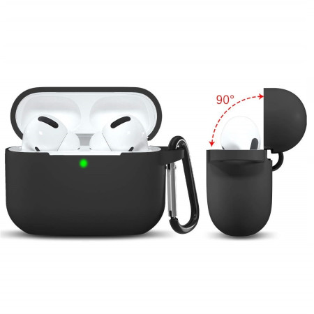 Husa compatibila Apple AirPods Pro 1 / 2, Silicone, Smooth Ultrathin, Black