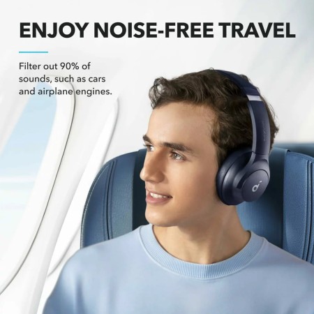 Casti Bluetooth on-ear Hybrid Active Noise Cancelling - Anker (A3004G31) - Blue