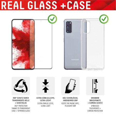 Folie pentru Samsung Galaxy S22 Ultra 5G - Displex Real Glass 3D + Case - Clear