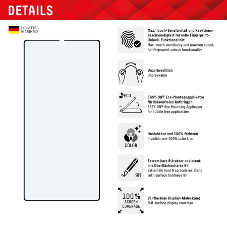 Folie pentru Samsung Galaxy S23 Ultra - Displex Pro Touch Glass Eco - Black