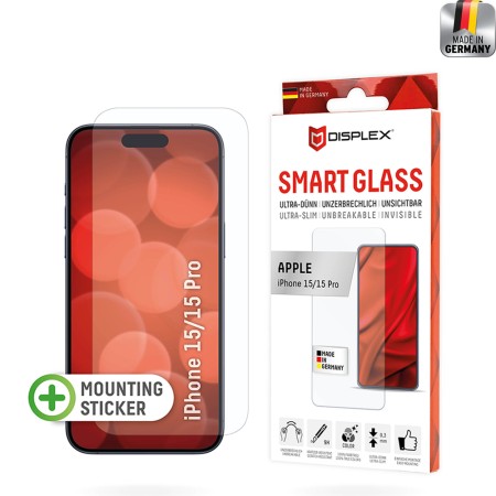 Folie pentru iPhone 15 / 15 Pro - Displex Smart Glass - Clear