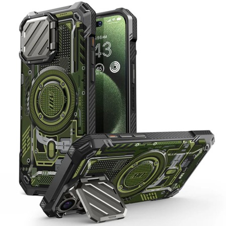 Husa pentru iPhone 15 Pro Max - Supcase Unicorn Beetle XT MagSafe - Green Circuit