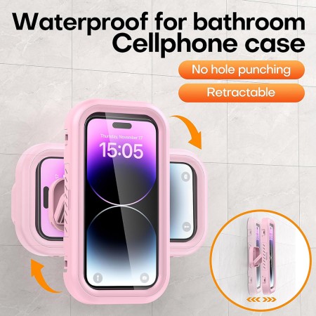 Suport pentru Telefon Retractabil, Impermeabil - Techsuit (LC-999) - Pink