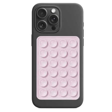 Suport cu Ventuze pentru Telefon, Dreptunghiular - Techsuit (SL-PAD) - Light Pink