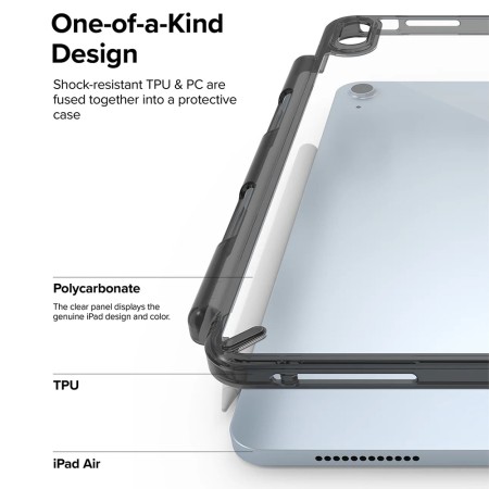 Husa pentru iPad Air 4 (2020) / Air 5 (2022) / Air 11 (2024) - Ringke Fusion - Smoke Black