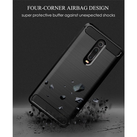 Husa Carbon pentru Xiaomi Mi 9T / Mi 9T Pro / Redmi K20 / Redmi K20 Pro, Tech Protects Anti-Soc, Black