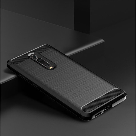 Husa Carbon pentru Xiaomi Mi 9T / Mi 9T Pro / Redmi K20 / Redmi K20 Pro, Tech Protects Anti-Soc, Black