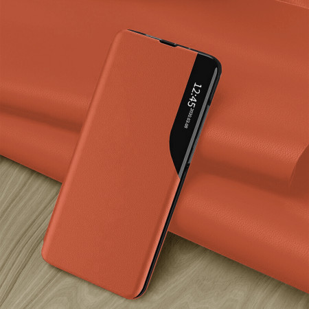Husa Tip Carte pentru Xiaomi Redmi 12 4G / 12 5G, Stand View, Orange