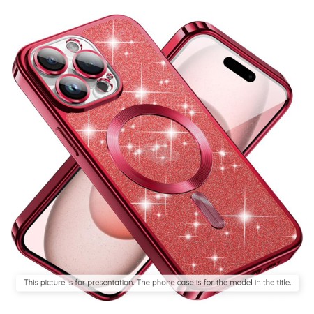 Husa pentru iPhone 12 - Techsuit Luxury Glitter MagSafe - Red