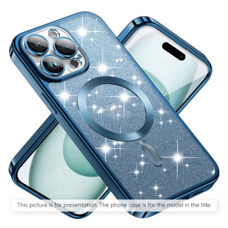 Husa pentru iPhone 12 - Techsuit Luxury Glitter MagSafe - Light Blue