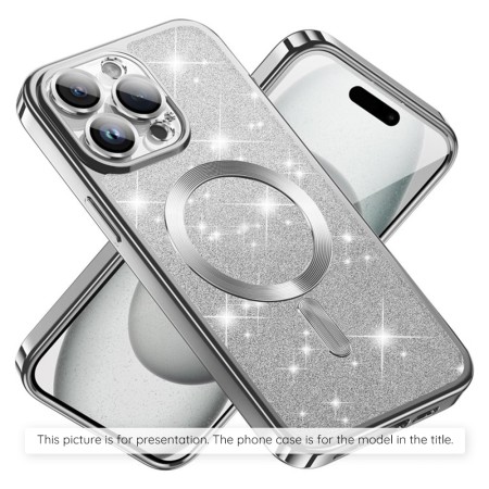 Husa pentru iPhone 15 Pro - Techsuit Luxury Glitter MagSafe - Silver