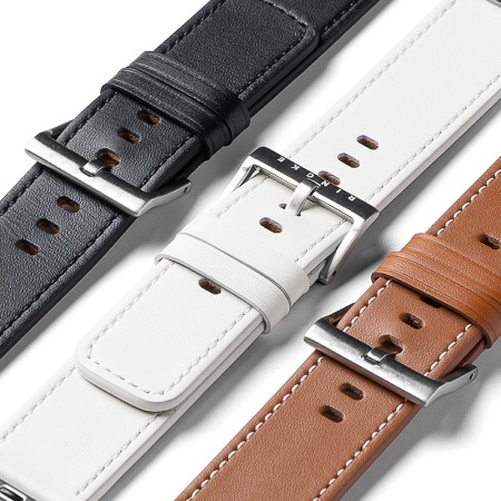 Curea pentru Apple Watch 1/2/3/4/5/6/7/8/9/SE/SE 2/Ultra/Ultra 2 (42/44/45/49mm) - Ringke Leather One Basic Bold - Black