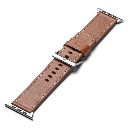 Curea pentru Apple Watch 1/2/3/4/5/6/7/8/9/SE/SE 2/Ultra/Ultra 2 (42/44/45/49mm) - Ringke Leather One Basic Bold - Brown