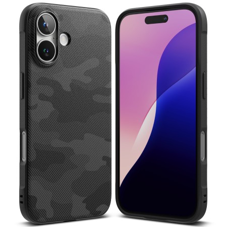 Husa pentru iPhone 16 - Ringke Onyx Design - Camo Black