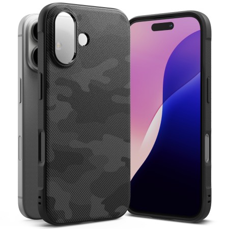 Husa pentru iPhone 16 - Ringke Onyx Design - Camo Black