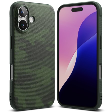 Husa pentru iPhone 16 - Ringke Onyx Design - Camo Green