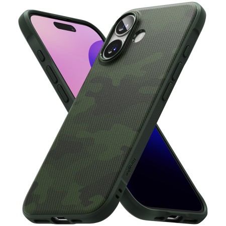 Husa pentru iPhone 16 - Ringke Onyx Design - Camo Green