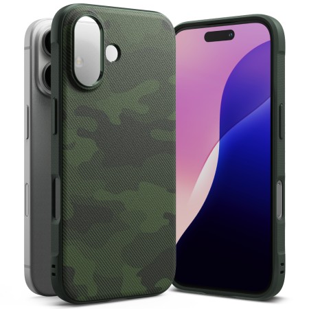 Husa pentru iPhone 16 - Ringke Onyx Design - Camo Green