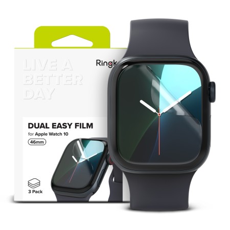 Folie pentru Apple Watch 10 46mm (set 3) - Ringke Dual Easy Film - Clear