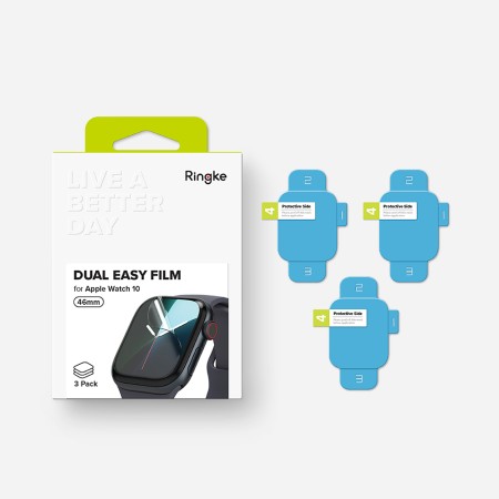 Folie pentru Apple Watch 10 42mm (set 3) - Ringke Dual Easy Film - Clear