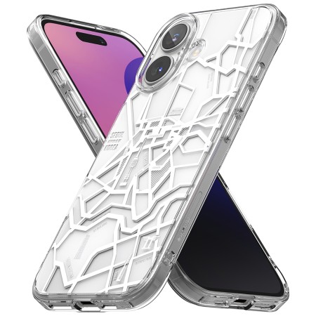 Husa pentru iPhone 16 Plus - Ringke Fusion Design - Seoul Map White